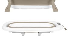 Cada pliabila Primabobo Milo cu termometru si suport ergonomic, 75 x 44 x 20 cm, Cappuccino