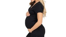 Camasa alaptat, Mona, Din bumbac, Cu capse pe mijloc, Masura L, Black