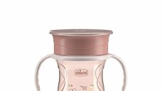 Canuta 360 Perfect de la Chicco, Anti-Scurgere, Ergonomica, Detasabila, 200 ml, Fara BPA, 12 luni+, Roz