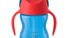 Canuta cu pai, Philips Avent, Cu supapa etansa, 200 ml, 9 luni+, Albastru