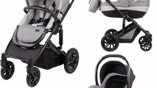 Carucior 3 in 1 FreeON Trio Comfort, Cadru Aluminiu Reversibil, Culoare Grey