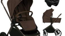 Carucior 3 in 1 Lionelo Mika Plus cu Scoica Auto Moxie Negru Reversibil
