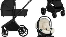 Carucior Multifunctional 4 in 1 Lionelo Mika Plus cu Scoica Auto Beige Cream si Baza Isofix Rotativa 180°