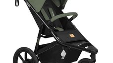 Carucior sport Lionelo Azura cu 3 roti, baldachin XXL impermeabil, pliabil, pentru copii 6-48 luni, capacitate 22 kg, verde