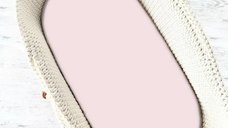 Cearceaf cu elastic MimiNu, 80 x 35 cm, pentru landou, carucior si cosulet, bumbac jerseu, roz, Oeko-Tex Standard 100