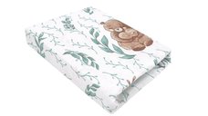 Cearceaf cu elastic MimiNu pentru patut 140x70 cm din bumbac Oeko Tex Standard 100, Lulu Natural