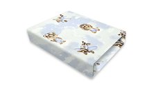 Cearceaf Elastic Qmini pentru Patut Co-Sleeper Lionelo Luna, 84.5 x 50.5 cm, Bumbac Oeko Tex Sky Adventure