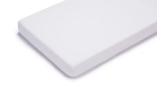 Cearceaf impermeabil cu elastic Petite&Mars Soft Dream Dry, 120 x 60 cm, alb, lavabil la masina pana la 95 C