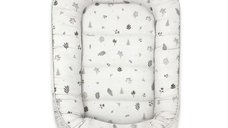 Cocoon pentru bebelusi MimiNu, Baby Nest 75x55 cm, Husa 100% Bumbac Oeko-Tex, Colectia Leaves