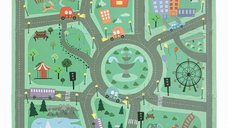 Covoras Puzzle Free2Play - Road pentru Copii, Din Spuma, 91x91 cm, 9 Piese, 36 luni+