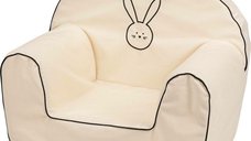 Fotoliu din burete, Bubaba, Bunny, Pentru copii, 9 luni-5 ani, White