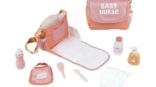 Geanta de infasat pentru papusi Smoby Baby Nurse cu accesorii - Roz