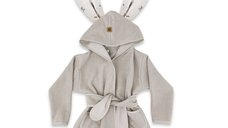 Halat de baie, MimiNu, Cu urechi, 2 - 5 ani, Moale, Cu buzunare, Cu cordon, Din bumbac si thermo fleece, Materiale certificate Oeko Tex Standard 100, Leaves