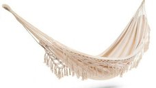 Hamac Dublu Boho XXL Baby Mix pentru Gradina, 200 x 150 cm, Ecru