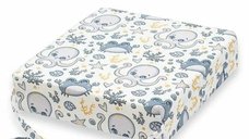 Inaltator New Baby BASIC pentru copii, Animale marine, Spuma poliuretanica, Husa detasabila din bumbac, Grosime 8 cm, Albastru