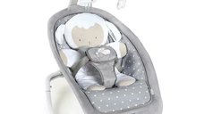 Ingenuity Cuddle Lamb, sezlong balansoar 2 in 1, spatar reglabil in 3 pozitii, melodii si sunete din natura, 0-30 luni, Grey