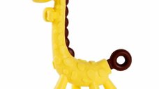 Jucarie de dentitie, Bocioland, Amelioareaza gingiile dureroase, Design ergonomic, Fara BPA, 0 luni+, Giraffe Yellow/Brown