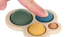 Jucarie senzoriala Petite&Mars Chill Out din silicon pentru copii, 11 cm, 6 luni+, Verde