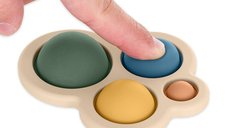 Jucarie senzoriala Petite&Mars Chill Out din silicon pentru copii, 11 cm, Verde, 6 luni+