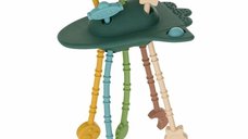 Jucarie senzoriala Petite&Mars Crazy Rocket, silicon alimentar fara BPA, moale si flexibila, 20 cm, verde, 10 luni+