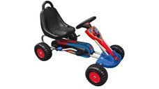 Kart cu pedale Stamp Spiderman pentru copii, scaun ajustabil, 5-8 ani, albastru