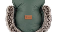 Manusi Furry pentru carucior, Petite&Mars, cu blanita detasabila, impermeabile, pentru vreme rece, potrivite pentru orice carucior, Veritable Khaki