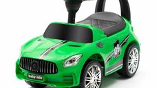 Masinuta de impins Baby Mix Racer, 25 kg, cu volan si sunete, suport jucarii, spatar confortabil, 12 luni+, Verde