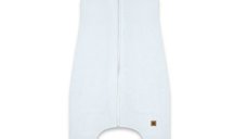 MimiNu Premium sac de dormit de iarna cu picioruse, 1-2.5 ani, marimea S, Soft Blue, bumbac interlock Oeko-Tex Standard 100
