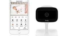 Monitor Video pentru Bebei Lionelo Babyline Go cu Aplicatia Lionelo Smart, Iluminare, Comunicare Bidirectionala si Functie de Noapte