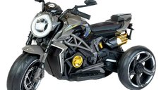 Motocicleta electrica pentru copii Baby Mix Calabre 12V cu muzica si lumini LED, Black