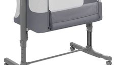 Patut co-sleeper Lionelo Aurora 3 in 1 cu leganare si saltea T25, reglabil pe inaltime, geanta transport, 85x60x66 cm, Granit