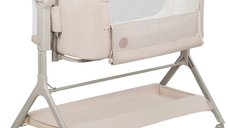 Patut co-sleeper Lionelo Leonie Plus Beige Sand, pliabil, cu functie de leganare si inclinare reglabila