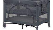 Patut pliant Lionelo Laura 102 x 74 cm - Multifunctional cu functie de tarc, roti si geanta de transport, Gri