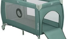 Patut pliant Lionelo Stefi Plus - Verde Olive, cu 2 nivele si intrare laterala