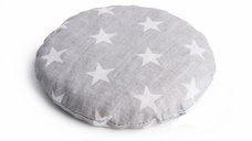 Pernuta anticolici, Qmini, Umpluta cu samburi de cirese, Cu husa din bumbac, Diametru 14 cm, Grey Stars