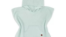 Poncho de baie Qmini cu gluga cu urechi si buzunar, 4-7 ani, Mint, Oeko-Tex Standard 100