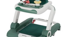 Premergator 3 in 1 Bebe Stars Train cu Panou Interactiv, Sunete si Lumini, Pana la 12 kg, Inaltime Reglabila, 7-18 luni, Certificat EN1273:2020, EN71, CE, Pine