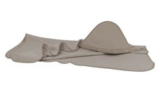Prosop cu gluga, MimiNu, Mare, Cu volanas, Dimensiune 100x100 cm, Din bumbac si thermo fleece, Materiale certificate Oeko Tex Standard 100, Colectia Royal, Mocha