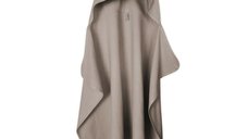 Prosop cu gluga pentru juniori, Qmini, Cu urechi si agatatoare, Dimensiune 120x85cm, Din tricot termo-terry din bambus, Materiale certificate Oeko Tex Standard 100, Mocha