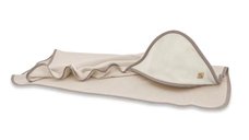 Prosop cu gluga Qmini 80x80 cm, bambus termo-terry si bumbac interlock, Oeko-Tex Standard 100, beige