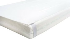 Protectie saltea impermeabila Bubaba pentru patut 120x60 cm, din poliuretan, alba