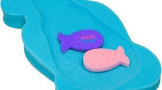 Reductor de baie New Baby Maxi din burete, 58 cm, cu jucarii din spuma, Bear Blue