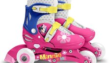 Role evolutive, Stamp, Disney, De la incepator la avansat, Cu 3 roti, Ajustabile, Inchidere prin velcro, Cu frana, Marime 27-30, Minnie Mouse