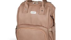 Rucsac multifunctional pentru parinti, Petite&Mars, model Jasper, 12 compartimente, buzunare termice, saltea de infasat inclusa, dimensiuni 27 x 41 x 14 cm, culoare Camel Beige