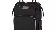 Rucsac multifunctional Petite&Mars JACK pentru mamici, 11 compartimente, buzunare termice, saltea de infasat, 30 x 42 x 15 cm, Black