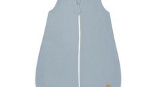 Sac de dormit, Qmini, Cu fermoar, Pentru bebelusi, De iarna, Din muselina dubla, 70 cm, Material certificat Oeko Tex Standard 100, Jeans