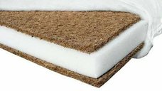 Saltea pentru patut bebe BabyNeeds Cocos Confort II, 140x70 cm, Husa detasabila, Antialergica, Fibra de cocos si burete, Alb