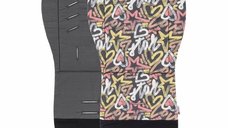 Salteluta universala pentru carucior Petite&Mars Foamy, reversibila, din spuma, 86 x 42 cm, gri/multicolor
