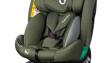 Scaun auto, Lionelo, Bastiaan One i-Size, 4 in 1, Protectie laterala, Cu spatar inclinabil in 4 pozitii, Cu tetiera reglabila in 13 pozitii, Rotire 360 grade, Top Tether, 0-36 Kg, 40-150 cm, Cu Isofix, Conform cu ECE R129, Verde
