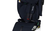 Scaun auto pliabil Lionelo Nelly i-Size pentru copii, 76-150 cm, cu tetiera si spatar ajustabile, sistem Isofix, albastru